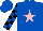 Silk - Royal blue, pink star, black blocks on sleeves