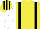 Silk - Yellow, black braces, white sleeves, yellow and black striped cap