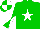 Silk - Green, white star, green, white diabolo on green sleeves, green and white quartered cap
