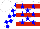 Silk - White, blue stars and red bars, red and blue blocks on white slvs