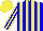 Silk - Blue, yellow stripes, yellow stripes on blue sleeves, yellow cap