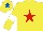 Silk - Yellow, red star, yellow sleeves, white armlets, yellow cap, royal blue star