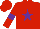 Silk - Red, purple star, purple armlets on red sleeves