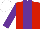 Silk - Red, purple stripe, purple sleeves, white cap