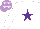 Silk - White, purple star, white stars on mauve cap
