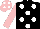 Silk - Black, white spots, pink sleeves, white spots on pink cap