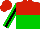 Silk - Red & green halved horizontally, black stripe on green sleeves, red cap