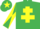 Silk - EMERALD GREEN,yellow cross of lorraine,diabolo on slvs,em.green cap,yellow star