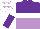 Silk - Purple and mauve halved horizontally, white hoop, white and purple halves sleeves, white cap, mauve stars