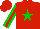 Silk - Red, green star, red stripe on green sleeves, red cap
