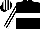 Silk - Black, white belt, white stripes on black sleeves, black and white striped cap