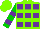 Silk - Neon green and purple squares, purple bars on green sleeves