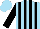 Silk - Sky blue, black diaognal stripes, black sleeves, sky blue cap