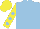 Silk - light blue, yellow arms, light blue spots, yellow cap
