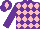 Silk - Purple and pink diamonds, purple sleeves, purple cap, pink diamond
