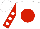 Silk - White, red ball, white dots on red sleeves
