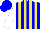 Silk - Blue and yellow stripes, white sleeves