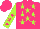 Silk - Hot pink, lime green stars, hot pink stars on lime green sleeves