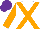Silk - White body, orange cross sashes, orange arms, purple cap