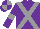 Silk - Purple body, grey cross sashes, purple arms, grey armlets, quartered cap