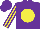 Silk - Purple,  yellow ball, purple stripes on yellow sleeves, purple cap