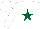 Silk - White, dark green star front and back, white cap