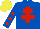 Silk - ROYAL BLUE, RED Cross of Lorraine, ROYAL BLUE sleeves, RED spots, YELLOW cap