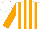 Silk - White, orange stripes, orange sleeves