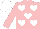 Silk - Pink, white hearts, white cap