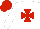 Silk - White, red maltese cross, red cap