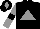 Silk - Black body, grey triangle, grey arms, black armlets, black cap, grey diamond