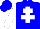 Silk - Big-blue body, white cross of lorraine, white arms, big-blue cap