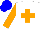 Silk - White body, orange saint's cross andre, orange arms, blue cap