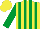 Silk - Yellow and emerald green stripes, emerald green sleeves, yellow cap