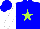 Silk - Blue, lime star, white sleeves