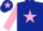 Silk - DARK BLUE, PINK star, sleeves and star on cap