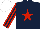 Silk - Dark Blue, red star, striped sleeves, white cap
