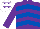 Silk - PURPLE & ROYAL BLUE CHEVRONS, purple sleeves, white cap, purple stars