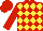 Silk - Red and yellow diamonds, red sleeves, red cap