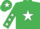 Silk - EMERALD GREEN, white star & stars on sleeves, emerald green cap, white star