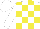 Silk - White, blue blocks and triangles on yellow blocks