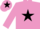 Silk - Mauve, Black star and star on cap