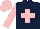 Silk - Dark blue, pink cross, pink sleeves, pink cap