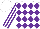 Silk - White, purple diamondS, purple stripes on sleeves