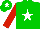 Silk - Green, white star, red sleeves, green cap, white star