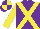 Silk - Purple, yellow cross belts and sleeves, quartered cap