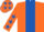 Silk - Orange, Royal Blue stripe, Orange sleeves, Royal Blue stars and stars on cap