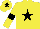 Silk - Yellow body, black star, yellow arms, black armlets, yellow cap, black star