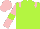 Silk - Lime green body, pink epaulettes, pink arms, lime green armlets, pink cap
