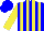 Silk - Blue, yellow vertical stripes, yellow sleeves